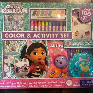 Gabby's Dollhouse Color & Activity Set Watercolors Stickers Markers Stencil-New